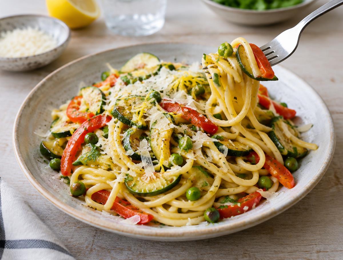 Lemon-Garlic Pasta Primavera