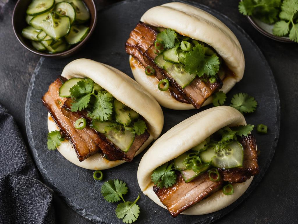 Sticky Pork Belly Bao (Quick Pan Version)