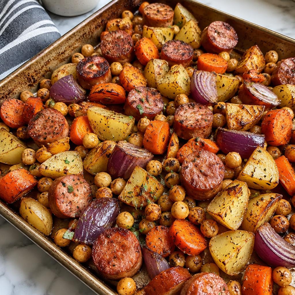 Sheet-Pan Sausage or Chickpea & Vegetables