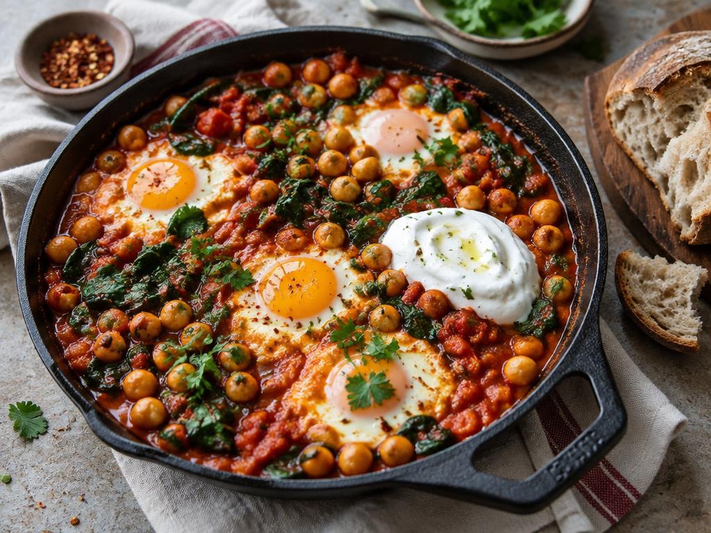 Warm Chickpea & Harissa Skillet