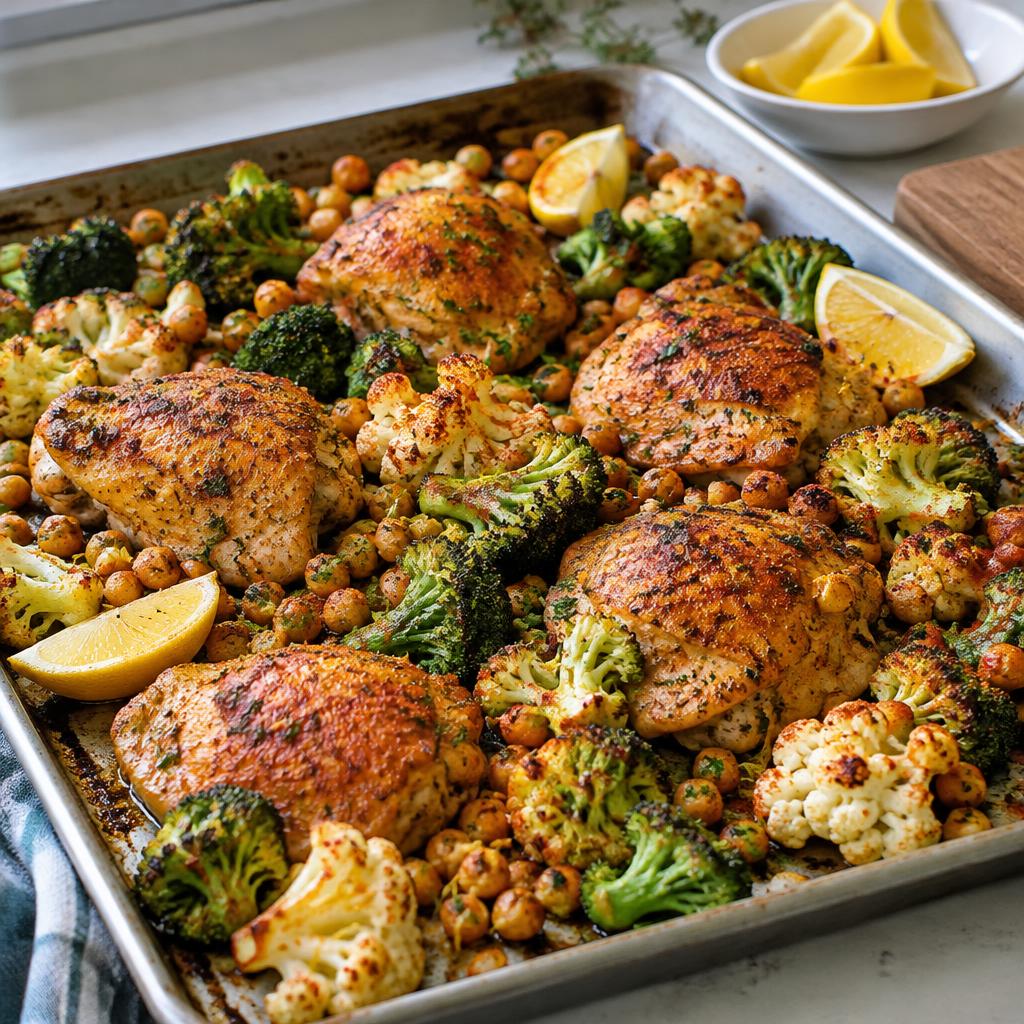 Sheet-Pan Paprika Chicken, Chickpeas & Broccoli