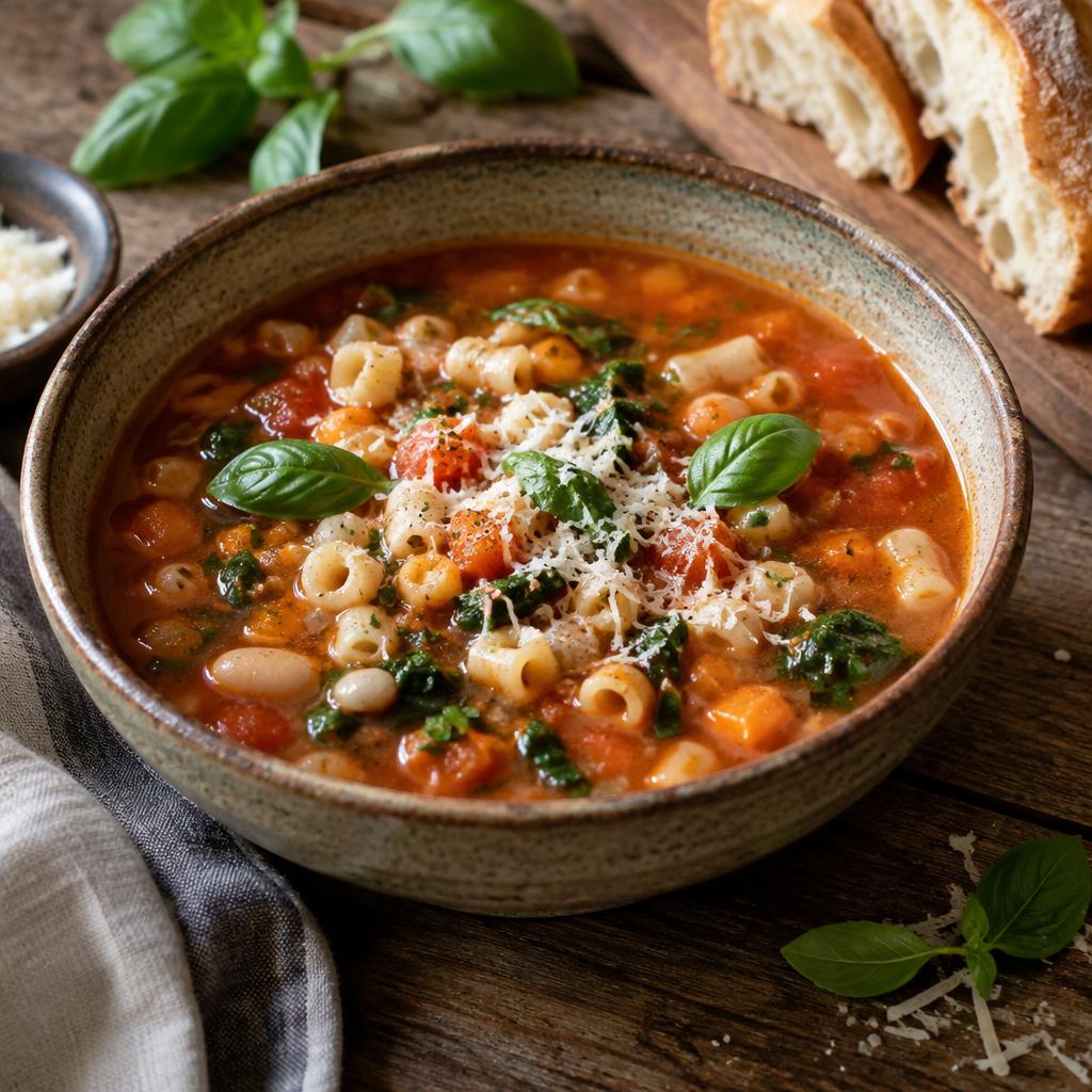 Tomato, White Bean & Pasta Soup